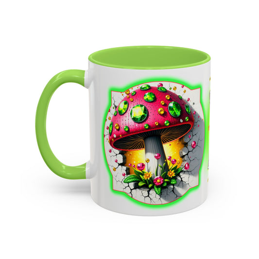 Aliens Collection ~ THE PROBING GNOME & EMERALD MUSHROOM ~ 11oz Colorful Mug