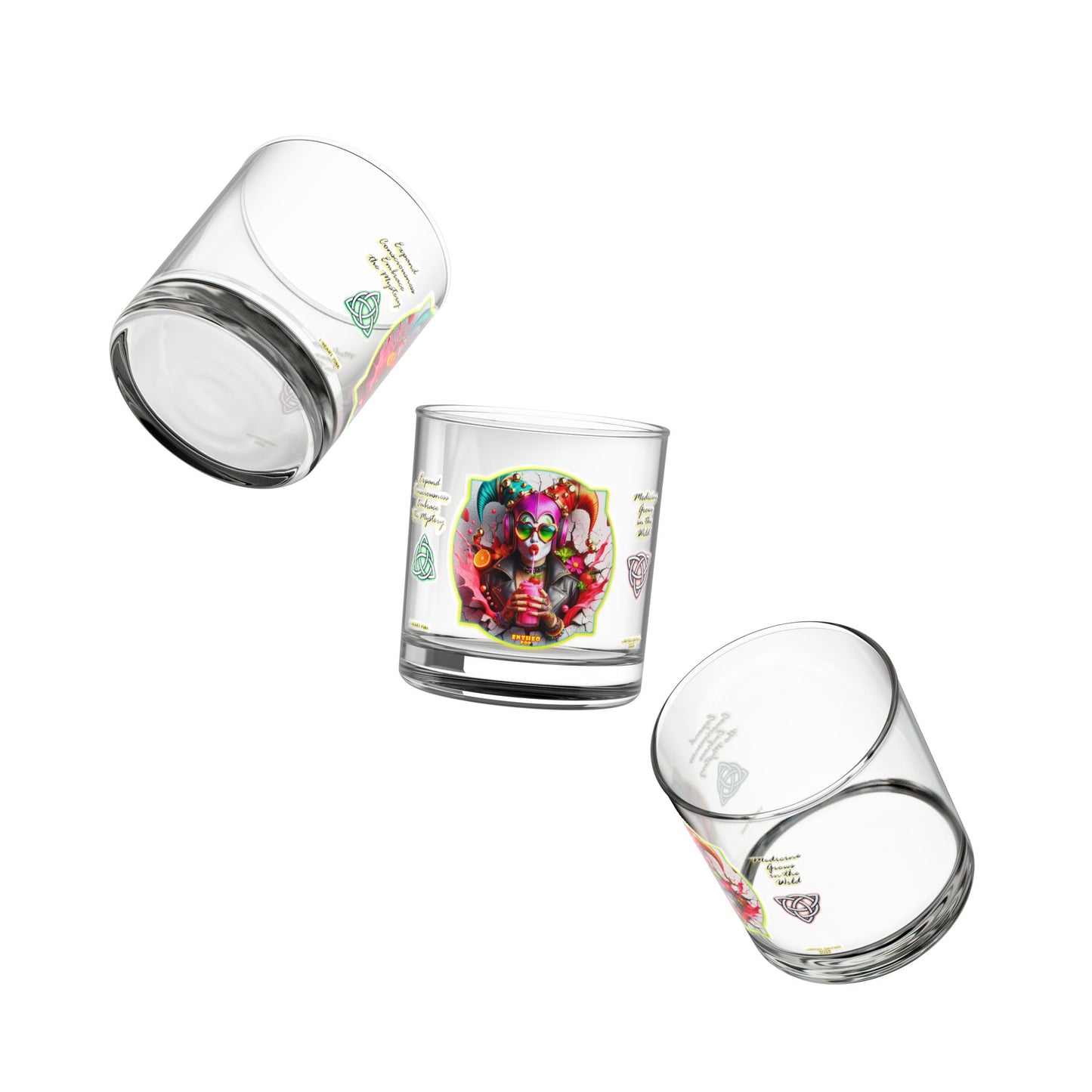 Rocks Glass, 10oz - I HEART PINK - Smoothie Collection - Jesterama