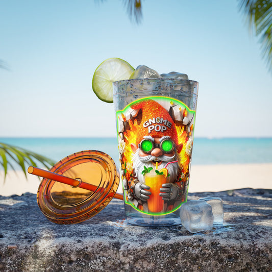 Cocktails Collection ~ GNOME KNOWS BEST ~ Sunsplash Tumbler with Straw, 16oz