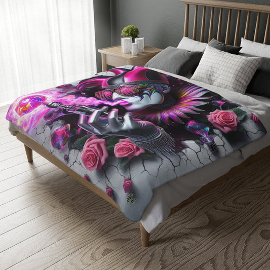 Vapors Collection - TRICKSTER MIST - Velveteen Microfiber Blanket - Large 80" x 60"