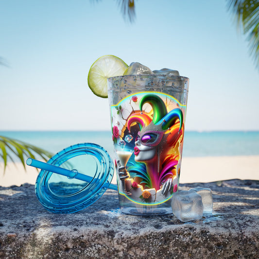 Cocktails Collection ~ BLUSH BEFORE MIDNIGHT ~ Sunsplash Tumbler with Straw, 16oz