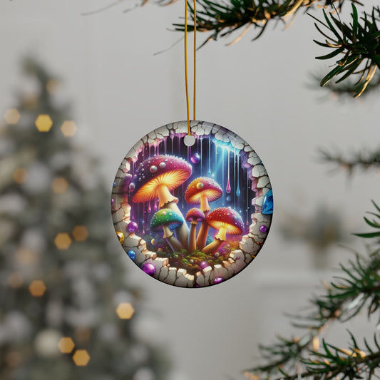 Mycelium Treasures Collection - LUMINESCENT MYCOGEMS - Ceramic Ornament