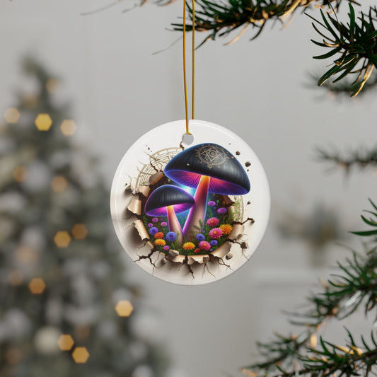 Alchemical Garden Collection - MYCELIUM SPEAKS IN SYMBOLS - Ceramic Ornament