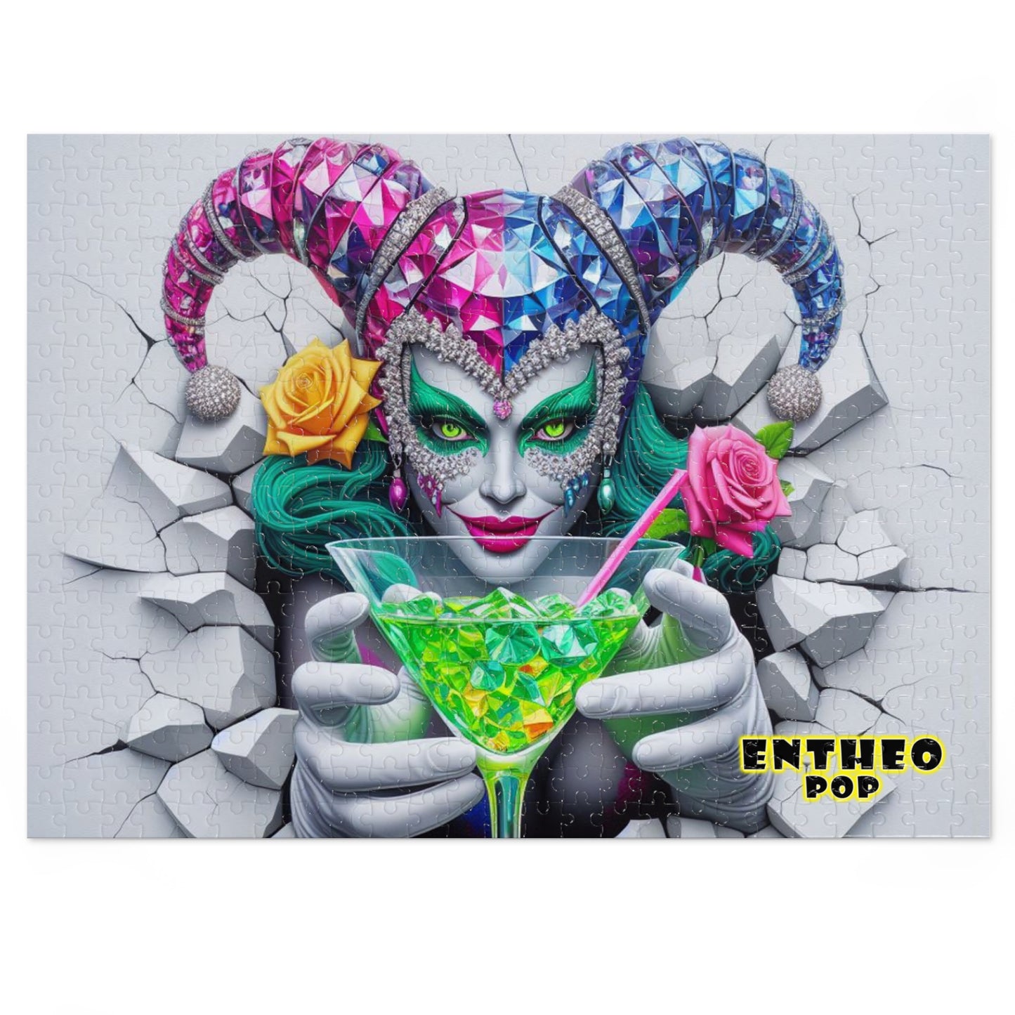The Cocktail Collection ~ HER EMERALD EYES - Medium 500 piece Jigsaw Puzzle with Metal Tin - 15.5" x 21"