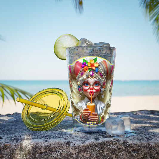 Smoothies Collection ~ MISS PRISS ~ Sunsplash Tumbler with Straw, 16oz