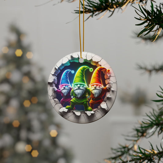 GnomePOP Collection - NEON NIGHT CREW - Ceramic Ornament