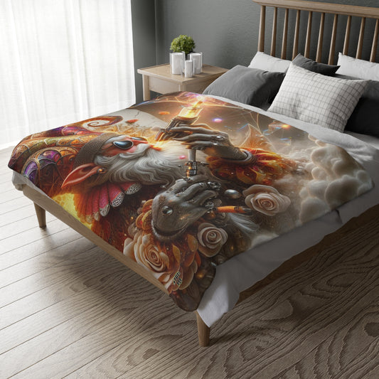 Vapors Collection - INHALATION OF SPIRIT - Velveteen Microfiber Blanket - Large 80" x 60"