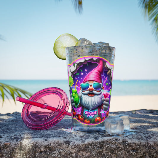 Cocktails Collection ~ GNOMEBODY'S BUSINESS ~ Sunsplash Tumbler with Straw, 16oz