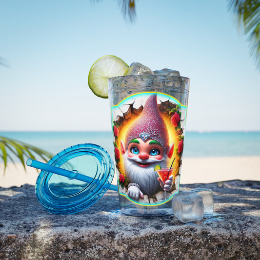Cocktails Collection ~ THE BEARDED BELLINI ~ Sunsplash Tumbler with Straw, 16oz