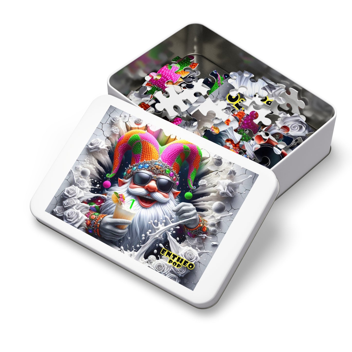 The Cocktail Collection ~ SPLISH SPLASH AT SONNY'S SPOT - Small 110 piece Jigsaw Puzzle with Metal Tin - 8" x 10"