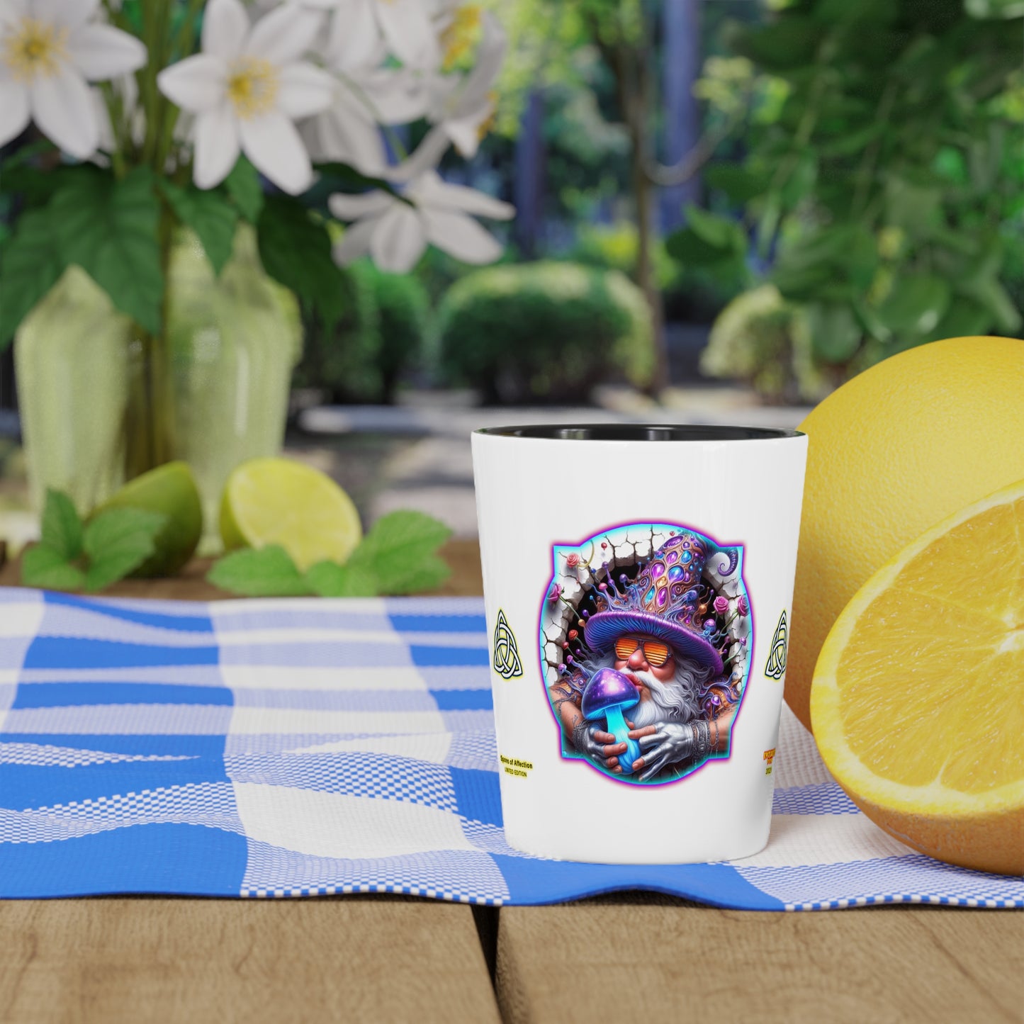 Shot Glass, 1.9 oz - SPORES OF AFFECTION - Cocktails Collection - Gnome POP Shroomarooma