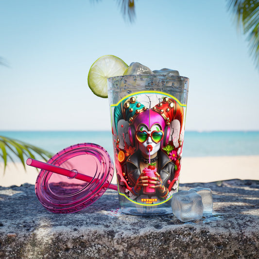 Smoothies Collection ~ I HEART PINK ~ Sunsplash Tumbler with Straw, 16oz