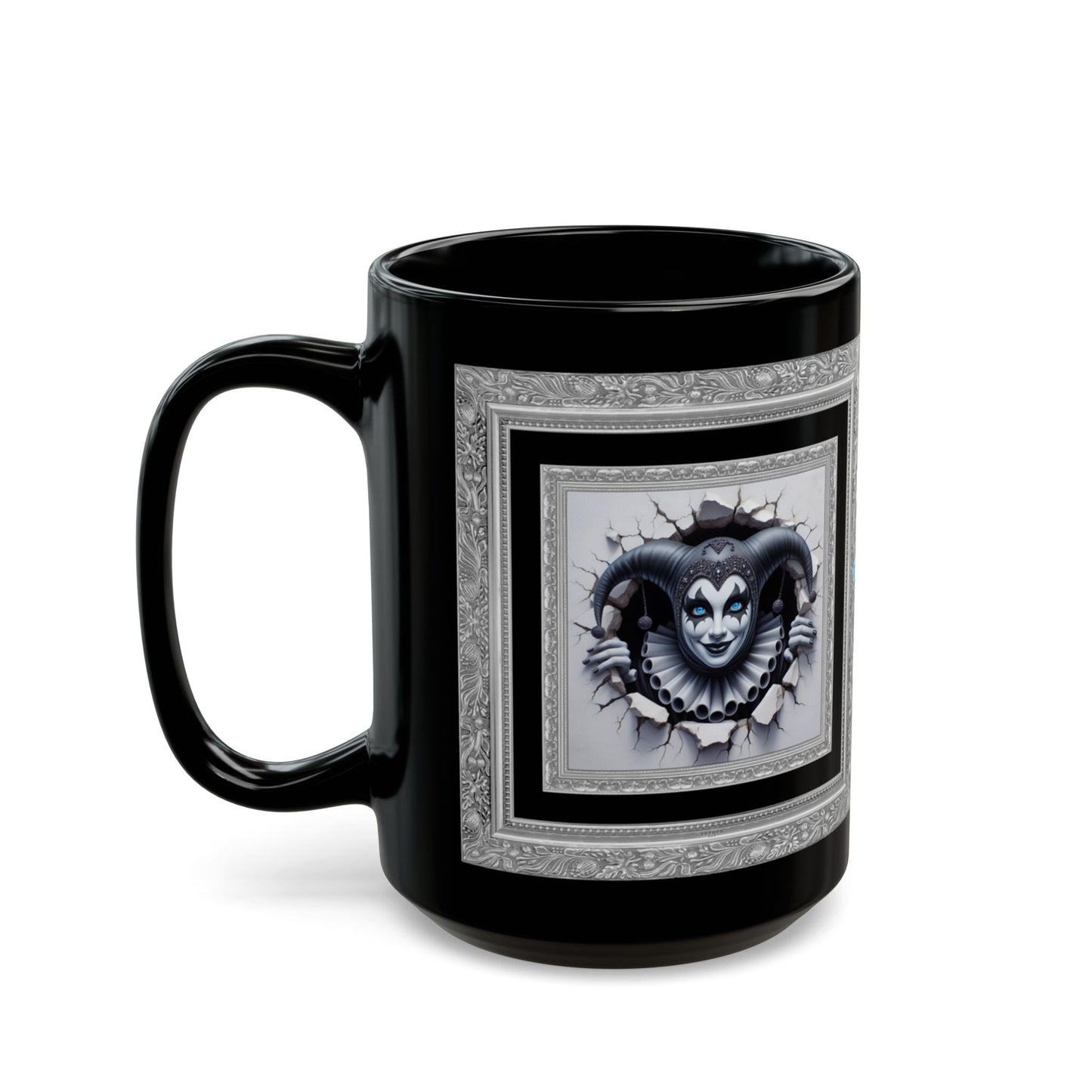 Striking Collection ~ BELLADEW BABY BLUE ~ Black Mug 15oz