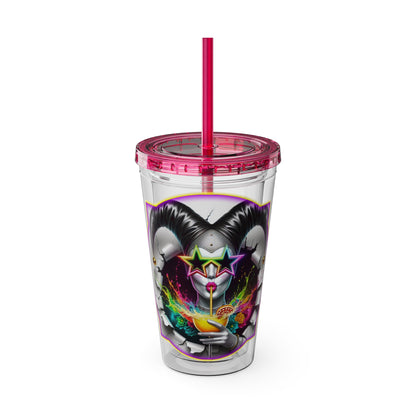 Cocktails Collection ~ ROUGE REVERIE ~ Sunsplash Tumbler with Straw, 16oz