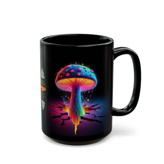 Night Spores Collection ~ NEON MYCOSIS ~ Black Mug 15oz