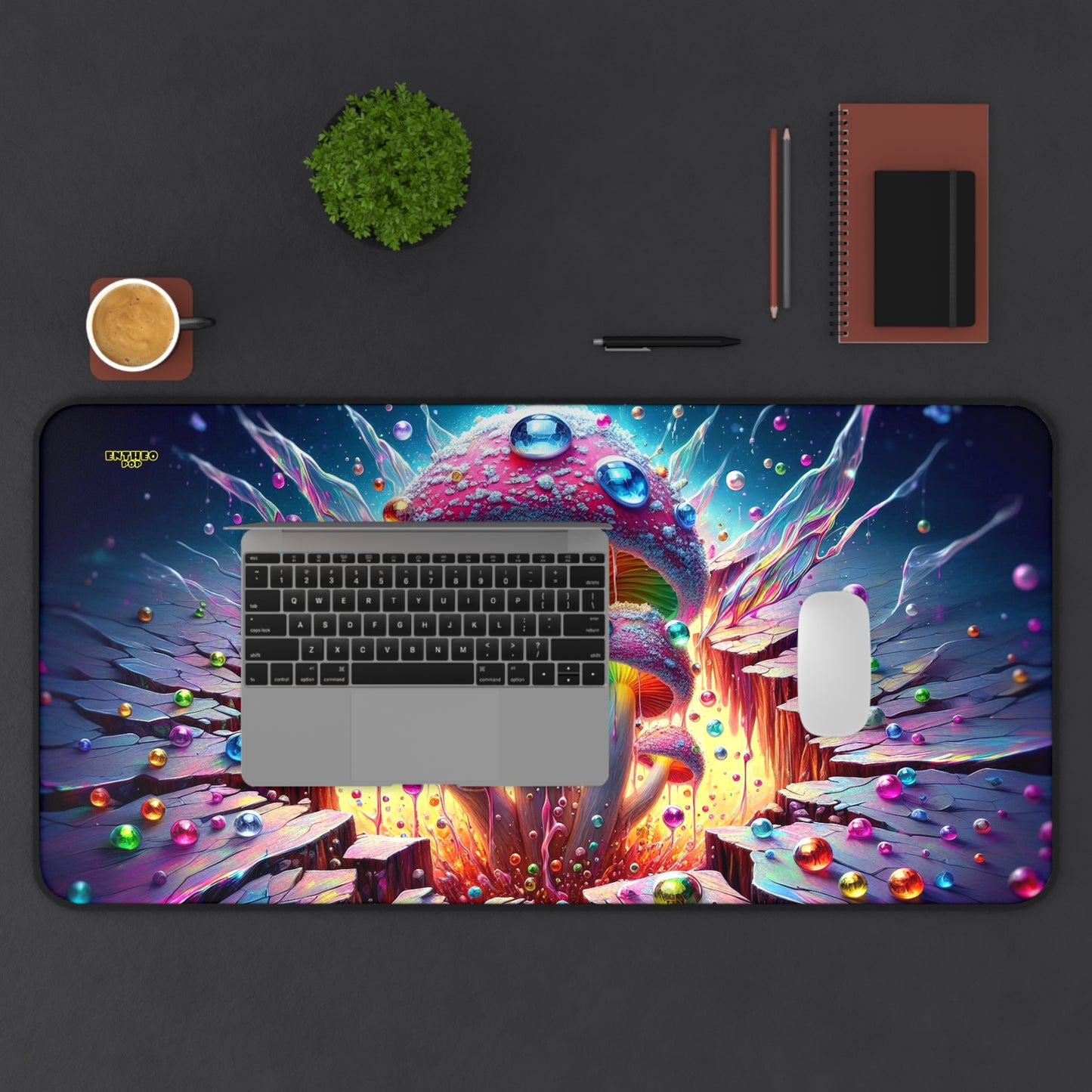 Shroomshine Reverie - Jewels of the Threshold Collection - ShroomaRooma Desk Mat