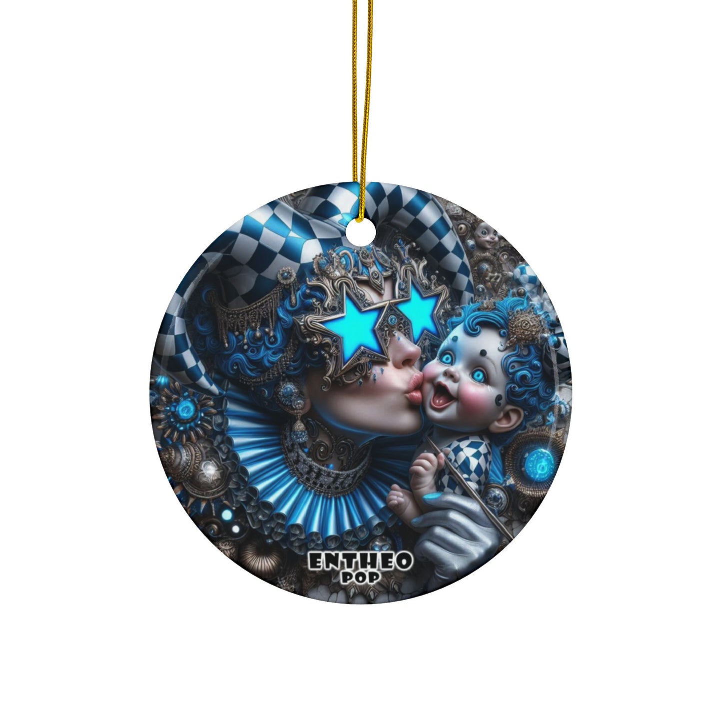 Cherubs Collection - CHEERY CHERUB BLUE EYES - Ceramic Ornament