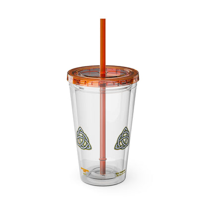 Cocktails Collection ~ SIP HAPPENS ~ Sunsplash Tumbler with Straw, 16oz