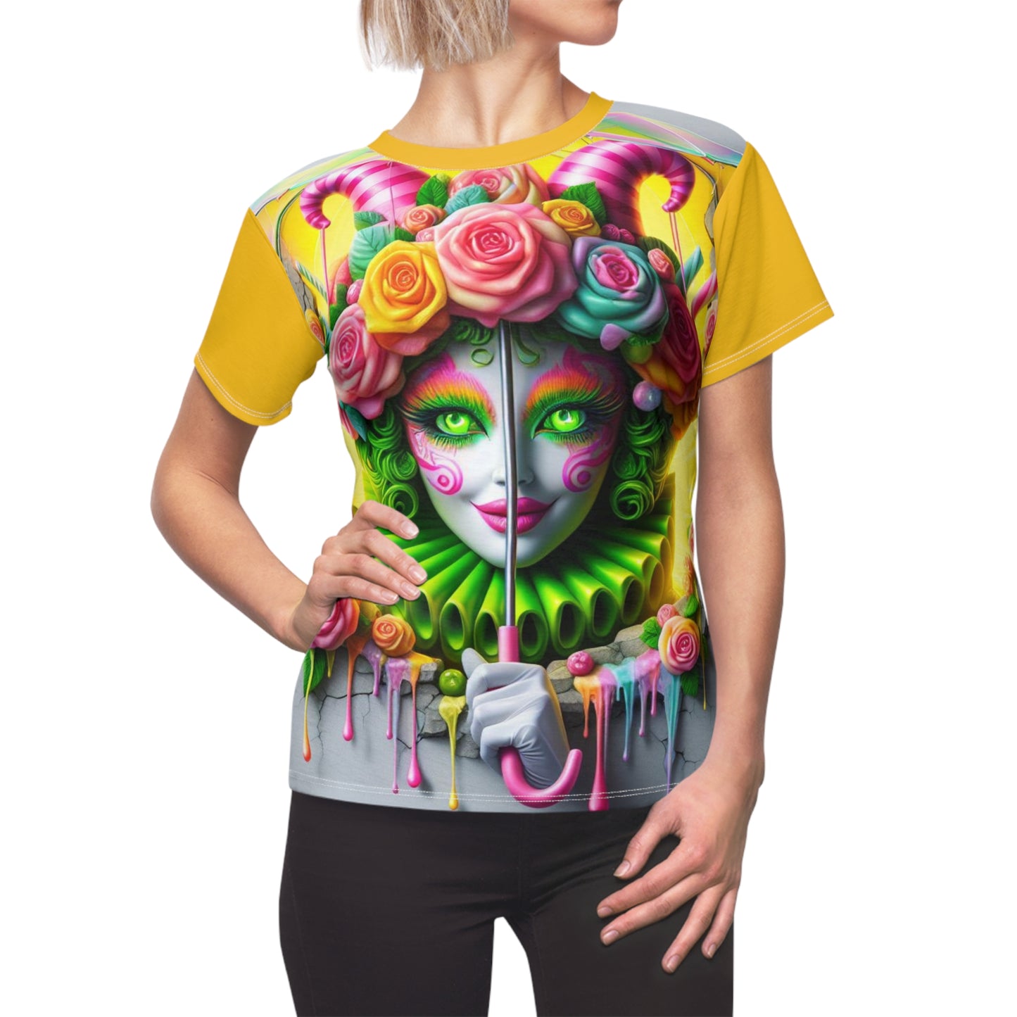 Maribel the Floral Virtuoso - Jester - Comfortable Women's Crew Neck Shirt - GnomePOP
