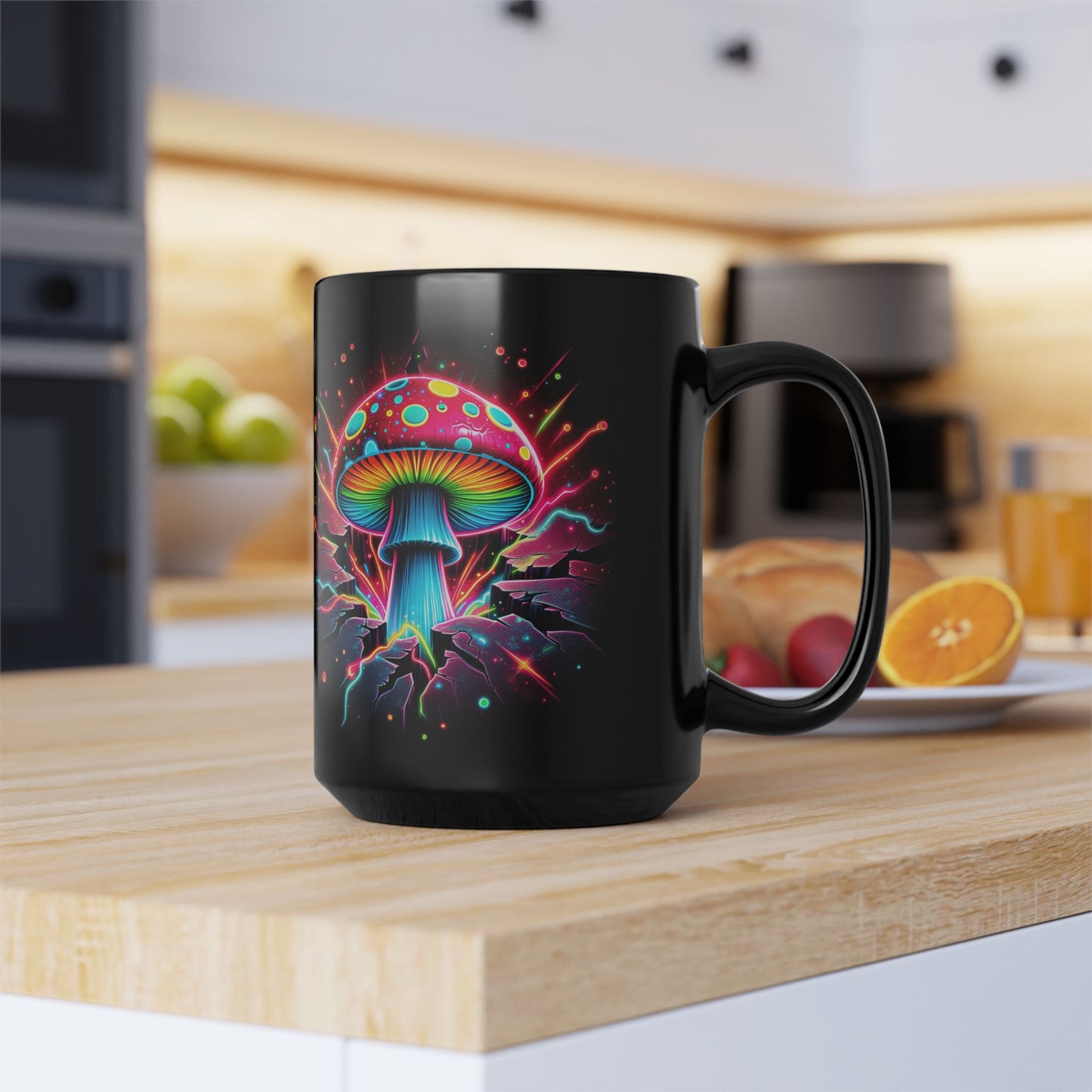 Night Spores Collection ~ THE HYPHAE HALO ~ Black Mug 15oz
