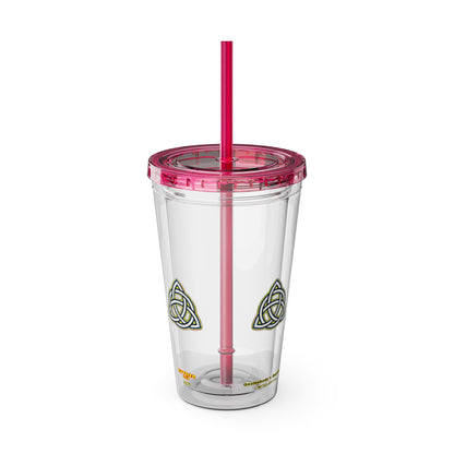 Cocktails Collection ~ GNOMEBODY'S BUSINESS ~ Sunsplash Tumbler with Straw, 16oz