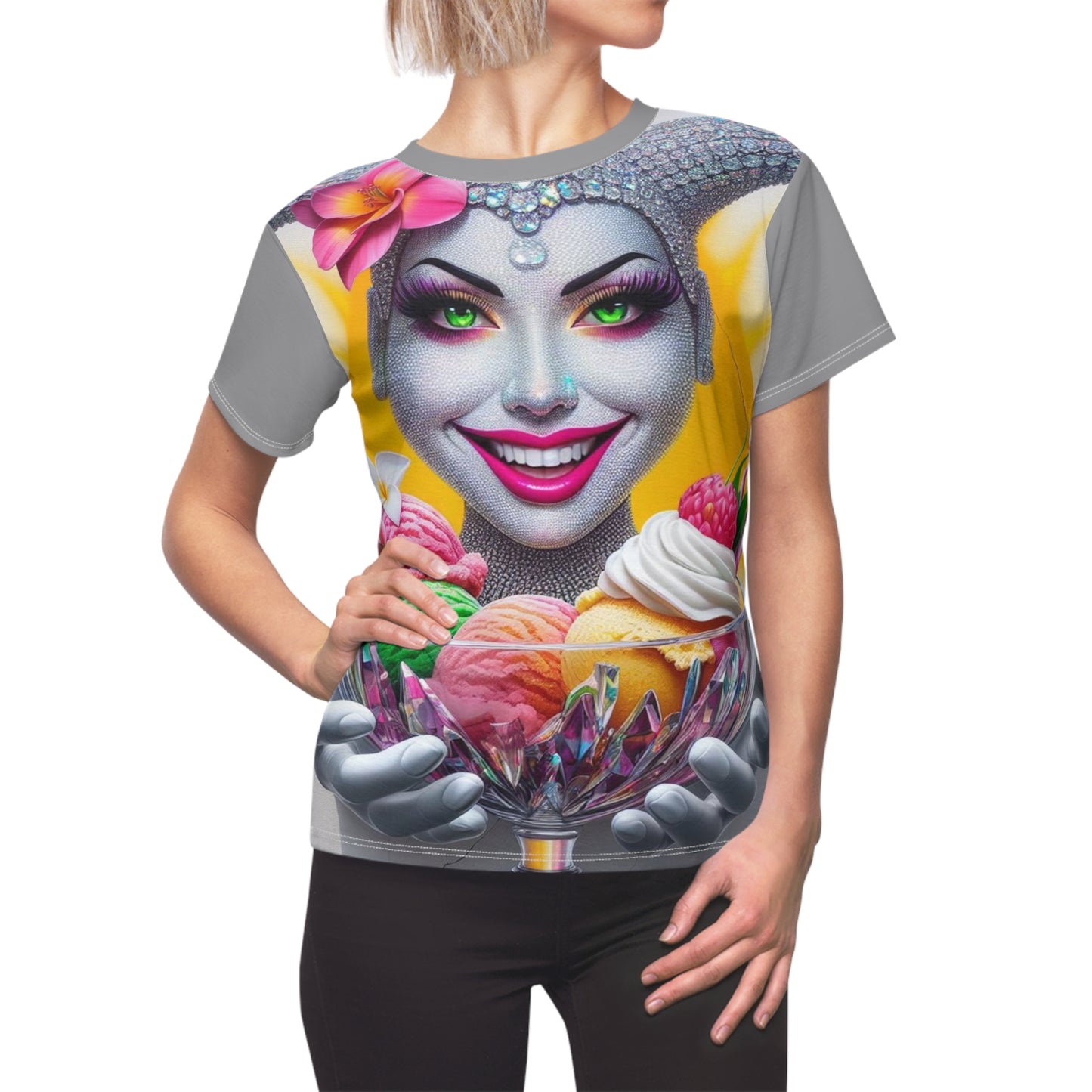 Sweet Smiling Sorbet Suger - Jester - Comfortable Women's Crew Neck Shirt - GnomePOP