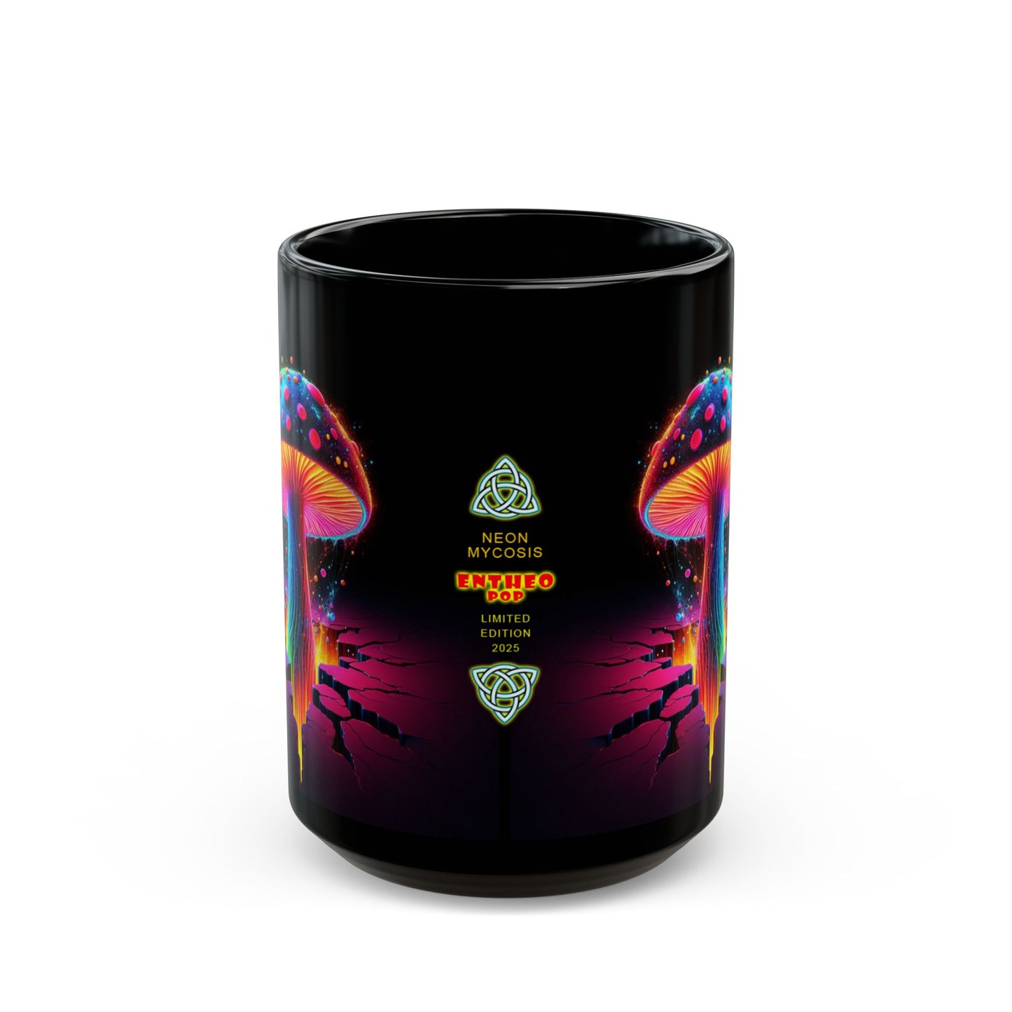 Night Spores Collection ~ NEON MYCOSIS ~ Black Mug 15oz