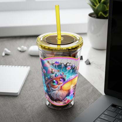 Cocktails Collection ~ GLIMMERGROVE ~ Sunsplash Tumbler with Straw, 16oz