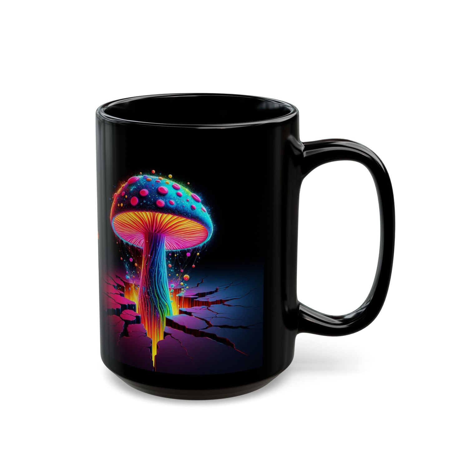 Night Spores Collection ~ NEON MYCOSIS ~ Black Mug 15oz