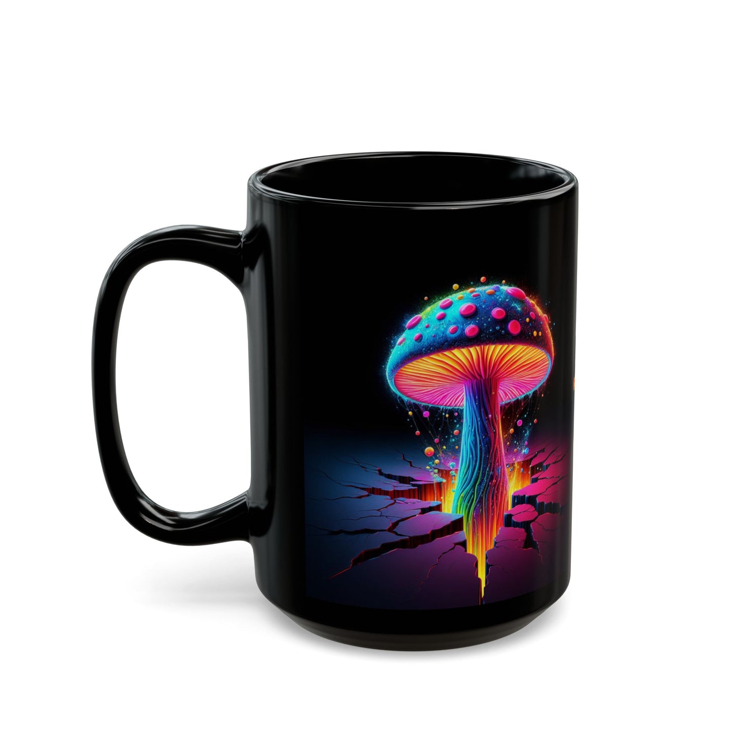 Night Spores Collection ~ NEON MYCOSIS ~ Black Mug 15oz