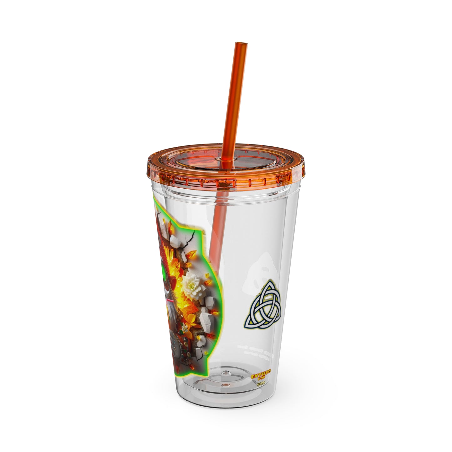 Cocktails Collection ~ GNOME KNOWS BEST ~ Sunsplash Tumbler with Straw, 16oz