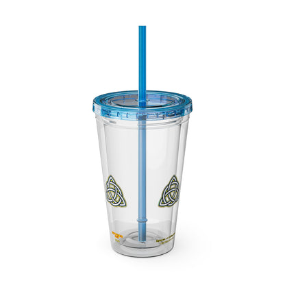 Cocktails Collection ~ SPORES OF AFFECTION ~ Sunsplash Tumbler with Straw, 16oz