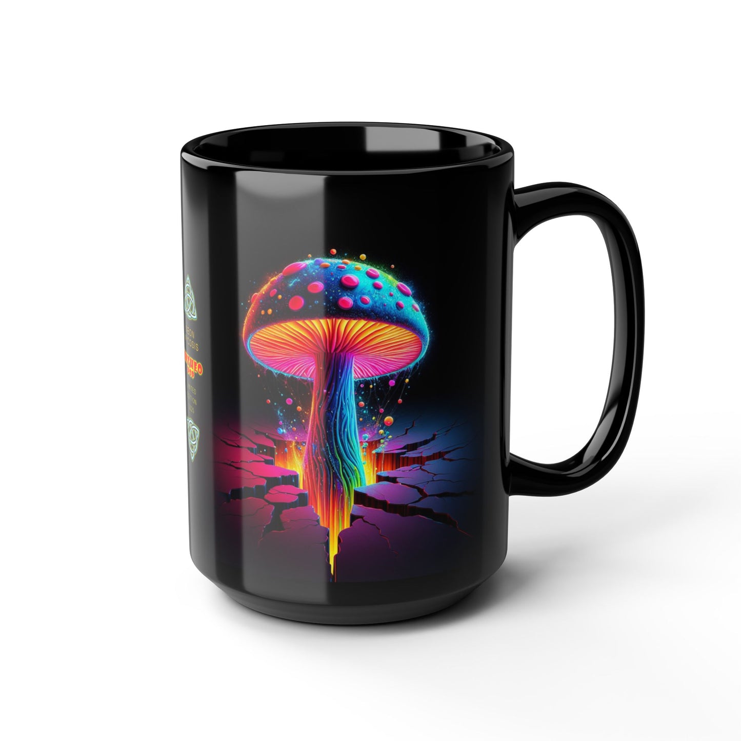 Night Spores Collection ~ NEON MYCOSIS ~ Black Mug 15oz