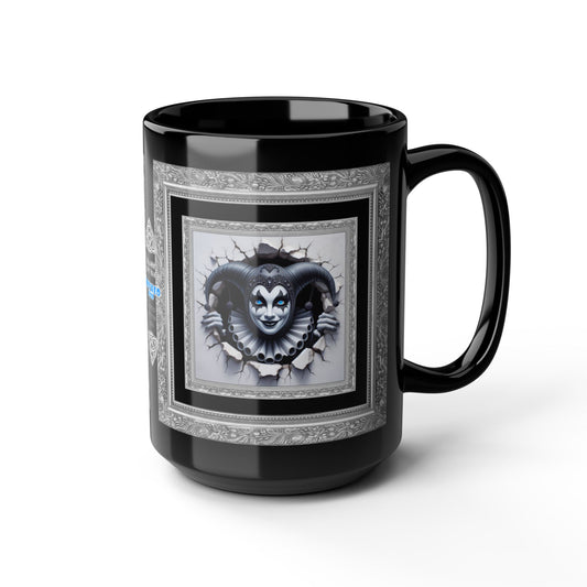 Striking Collection ~ BELLADEW BABY BLUE ~ Black Mug 15oz