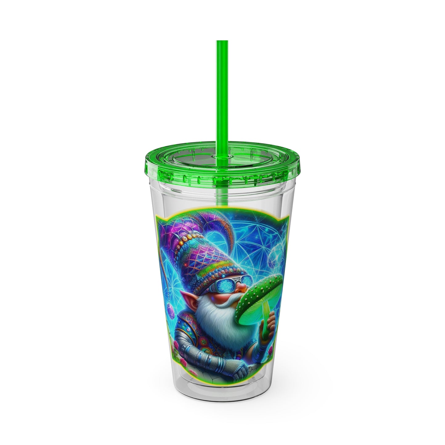 Cocktails Collection ~ FUNGUS AMOROUS ~ Sunsplash Tumbler with Straw, 16oz