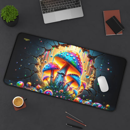 Spores of Divine Bloom - Jewels of the Threshold Collection - ShroomaRooma Desk Mat