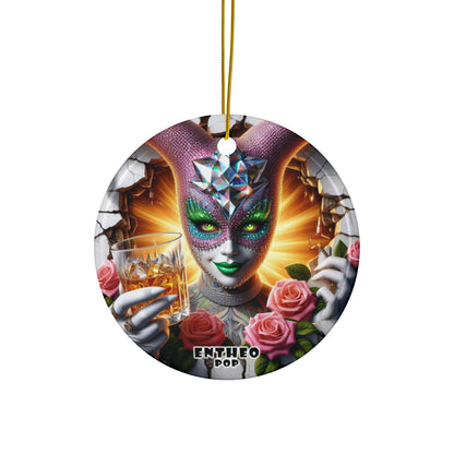 Cocktails Collection - CHEERS GREENIE SWEET EYES - Ceramic Ornament