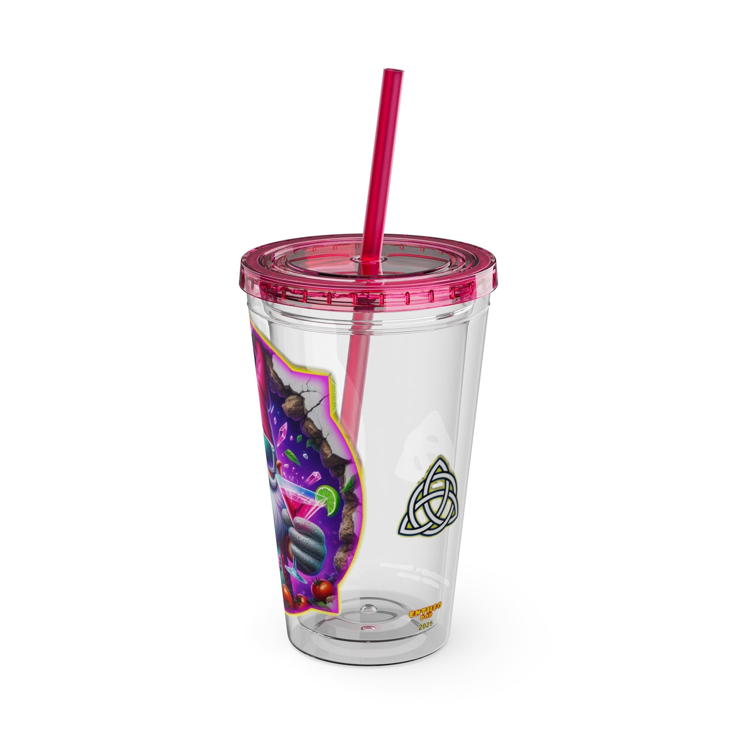 Cocktails Collection ~ GNOMEBODY'S BUSINESS ~ Sunsplash Tumbler with Straw, 16oz