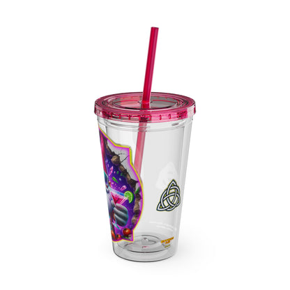 Cocktails Collection ~ GNOMEBODY'S BUSINESS ~ Sunsplash Tumbler with Straw, 16oz