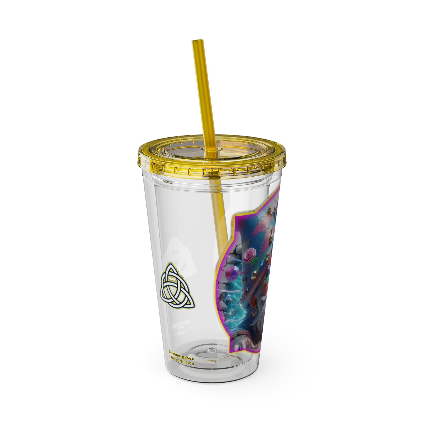 Cocktails Collection ~ GLIMMERGROVE ~ Sunsplash Tumbler with Straw, 16oz