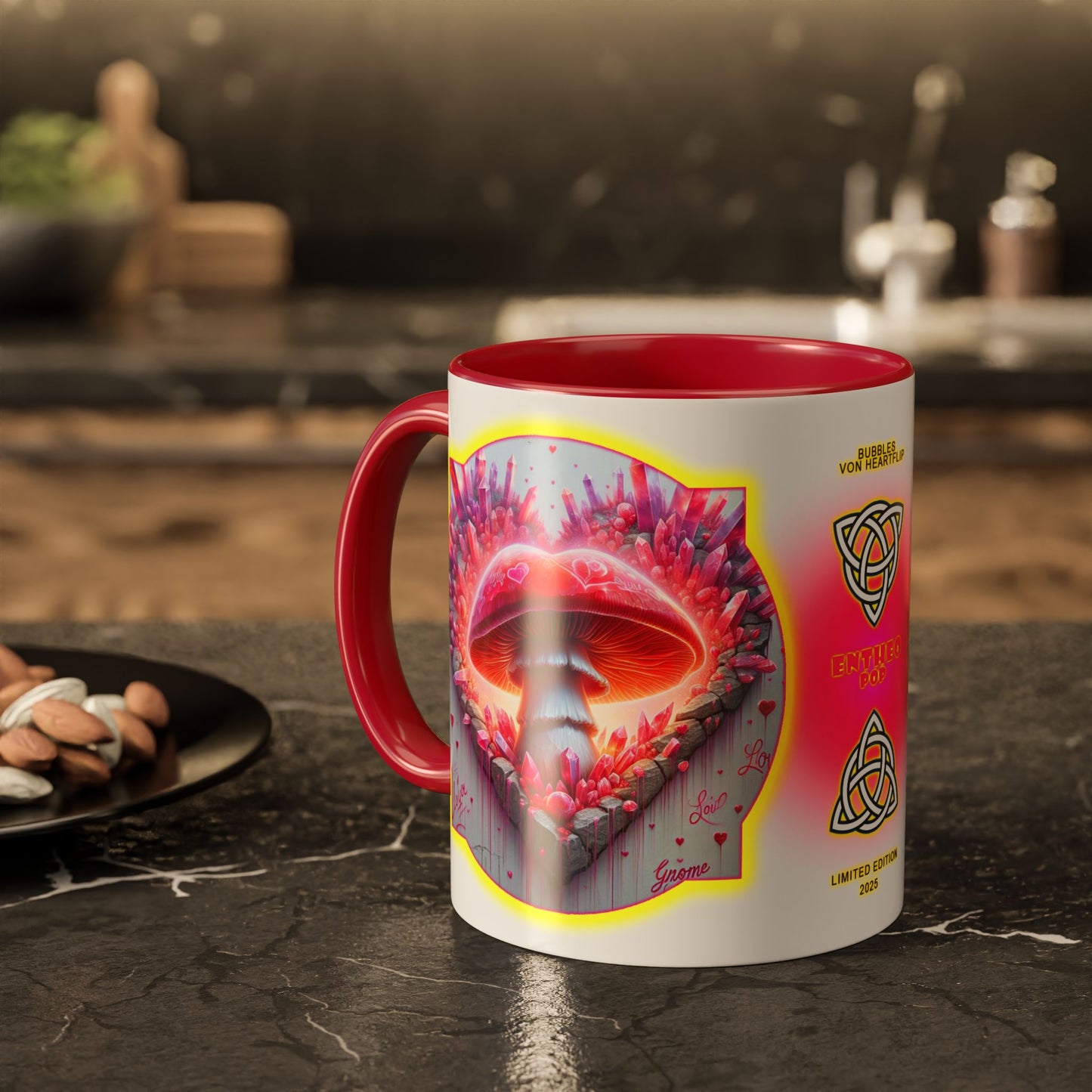 Lovecapade Collection ~BUBBLES VON HEARTFLIP ~ 11oz Colorful Mug