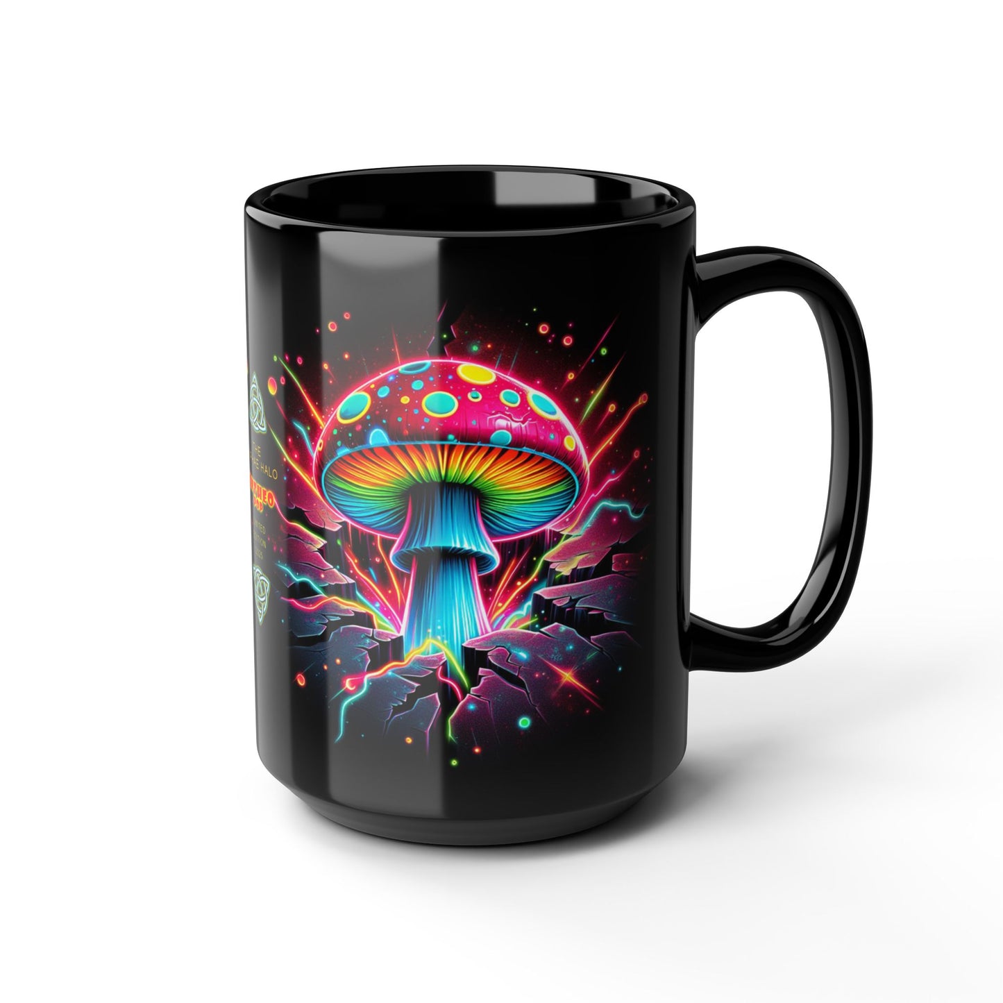 Night Spores Collection ~ THE HYPHAE HALO ~ Black Mug 15oz