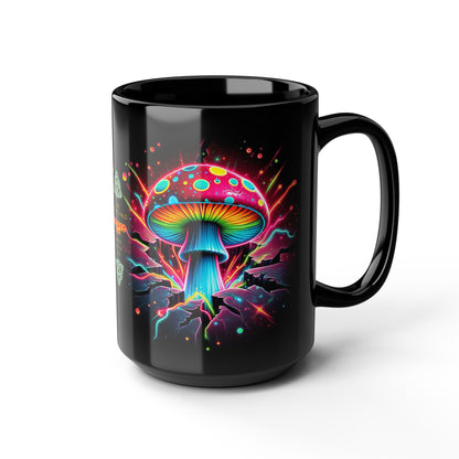 Night Spores Collection ~ THE HYPHAE HALO ~ Black Mug 15oz