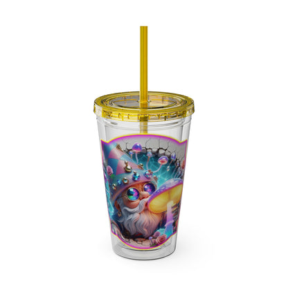Cocktails Collection ~ GLIMMERGROVE ~ Sunsplash Tumbler with Straw, 16oz