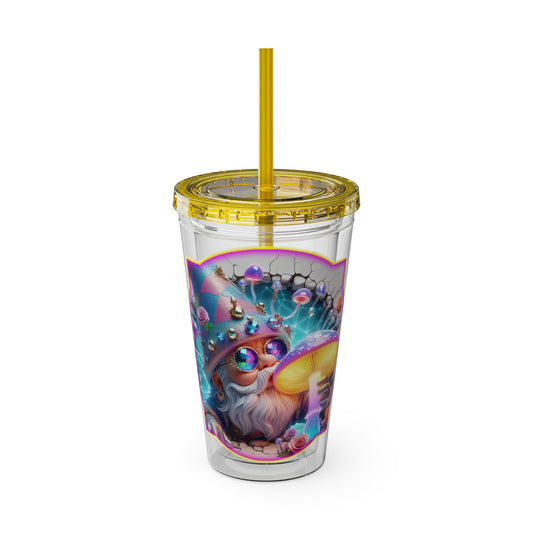 Cocktails Collection ~ GLIMMERGROVE ~ Sunsplash Tumbler with Straw, 16oz