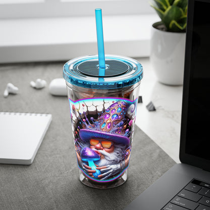 Cocktails Collection ~ SPORES OF AFFECTION ~ Sunsplash Tumbler with Straw, 16oz