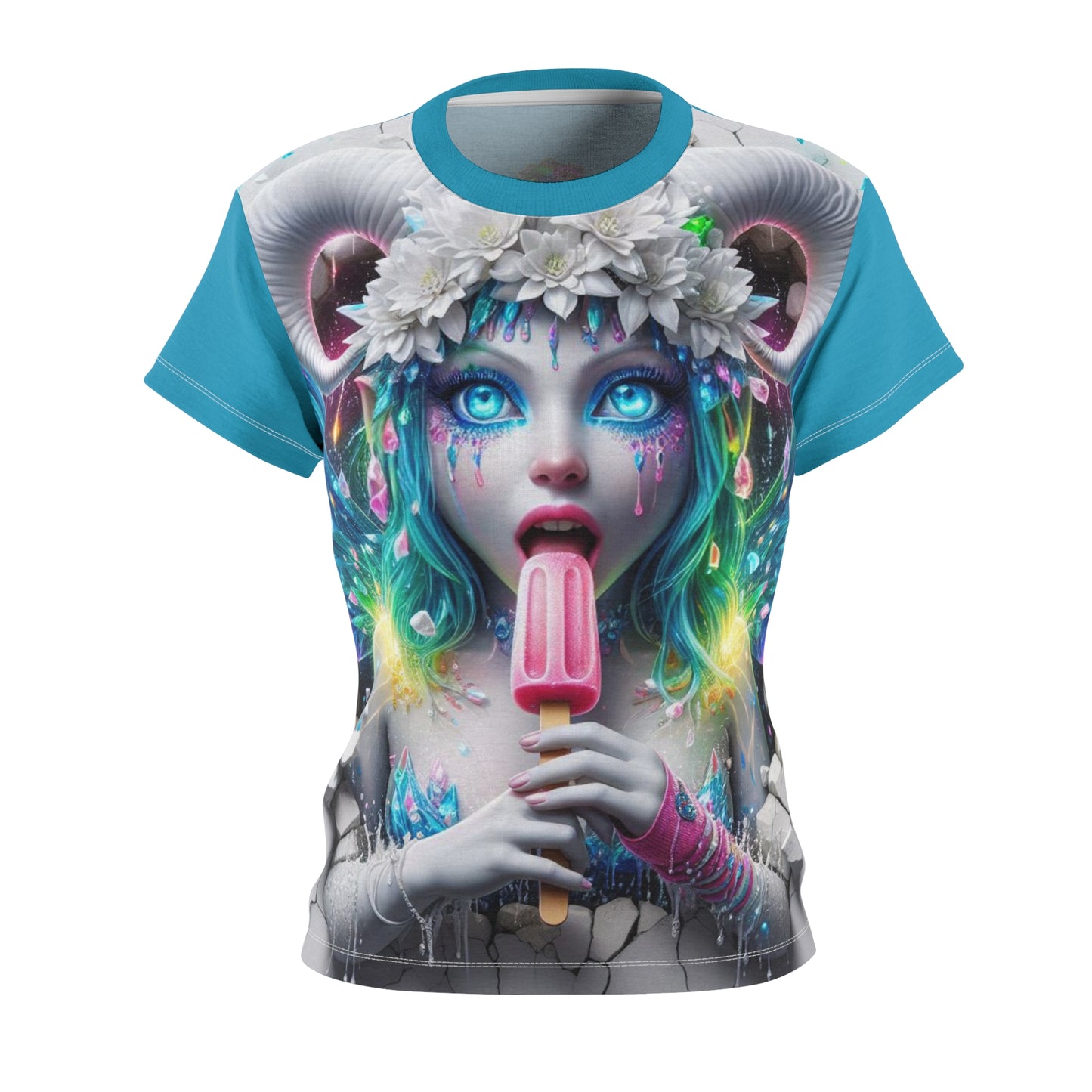 Frozen Pink Pop Faze - Comfortable Women's Crew Neck Shirt ~ GnomePOP