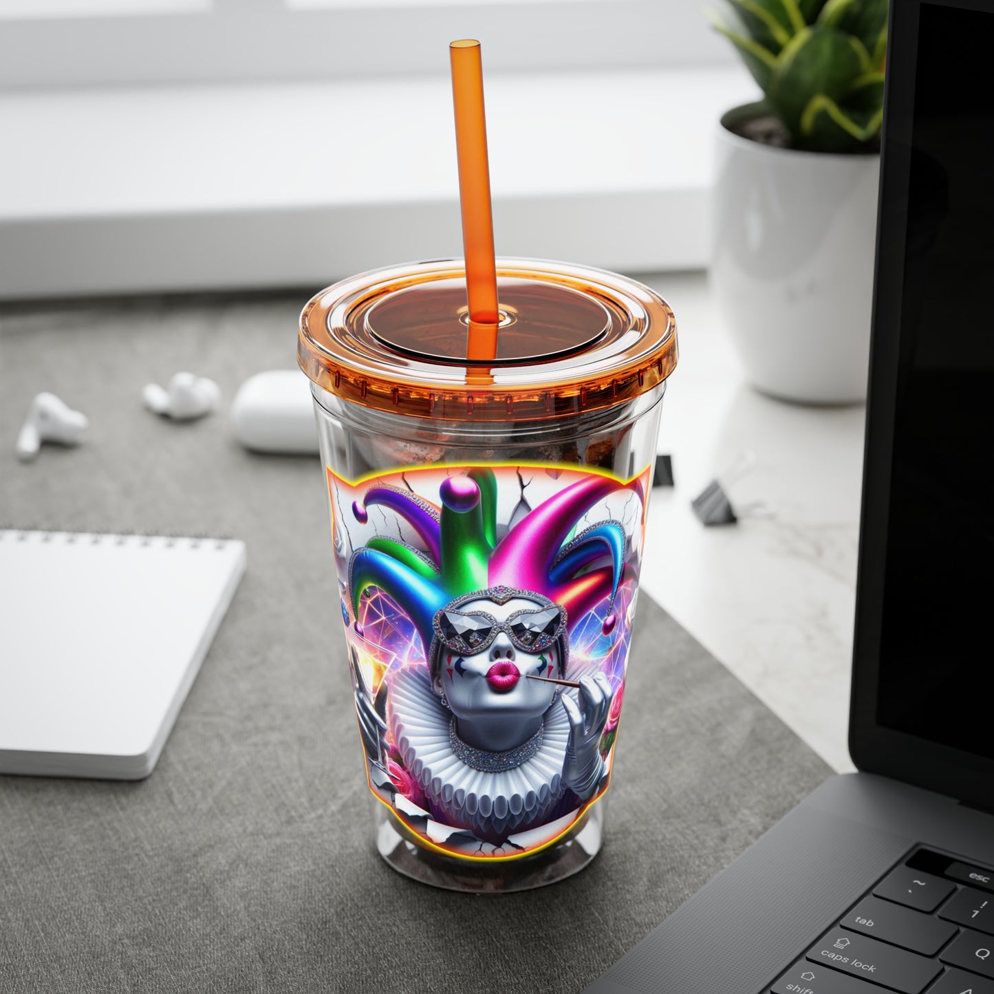Cocktails Collection ~ SIP HAPPENS ~ Sunsplash Tumbler with Straw, 16oz