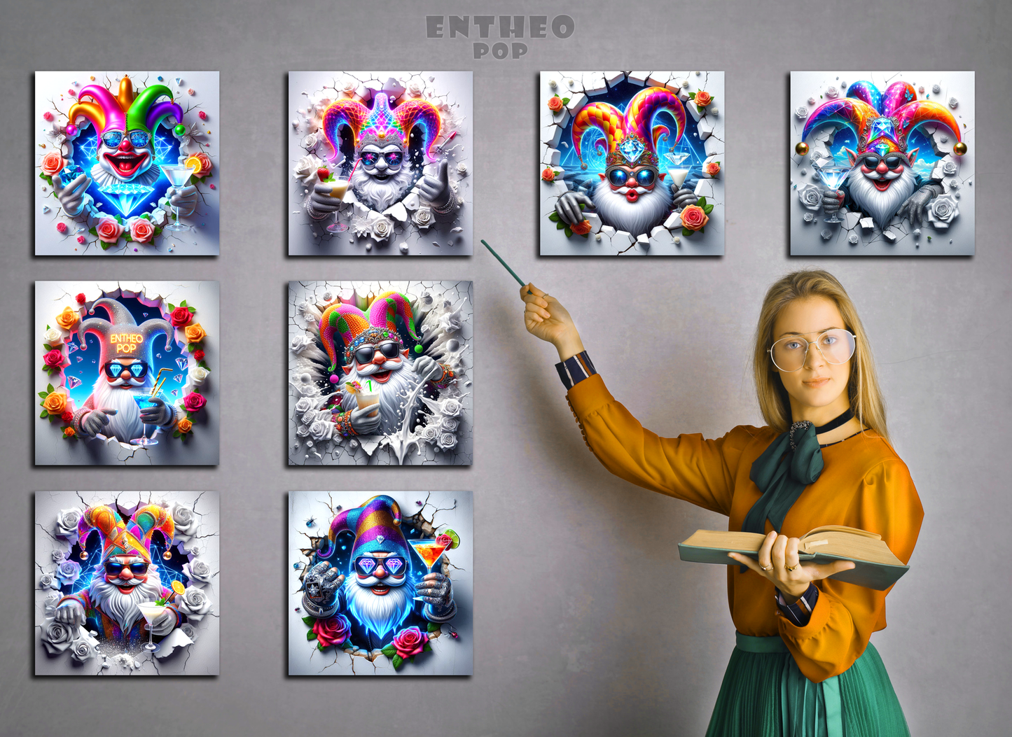 The Cocktail Collection ~ HENDRIX'S HYPERBOLIC HEADGEAR ~ 12" Acrylic Print (French Cleat Hanging)