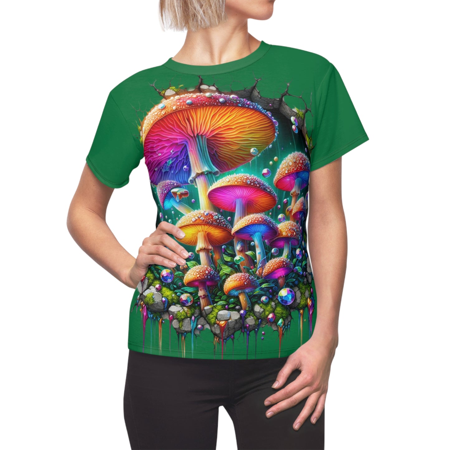 Mycelium Rift - Mushroom - Comfortable Women's Crew Neck Shirt - GnomePOP